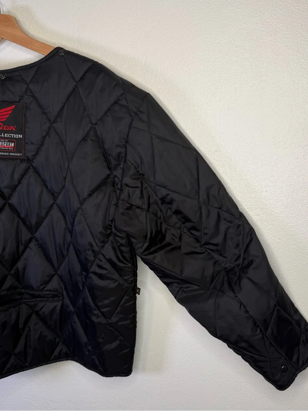 Honda Rider Collection Black Quilted Motorcycle Jacket Liner Lining Size Medium
